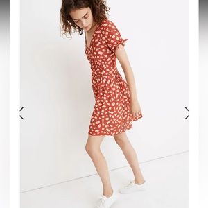 NWOT 🌺 Madewell Button-Front Tie-Sleeve Retro Dress in Happy Hibiscus
